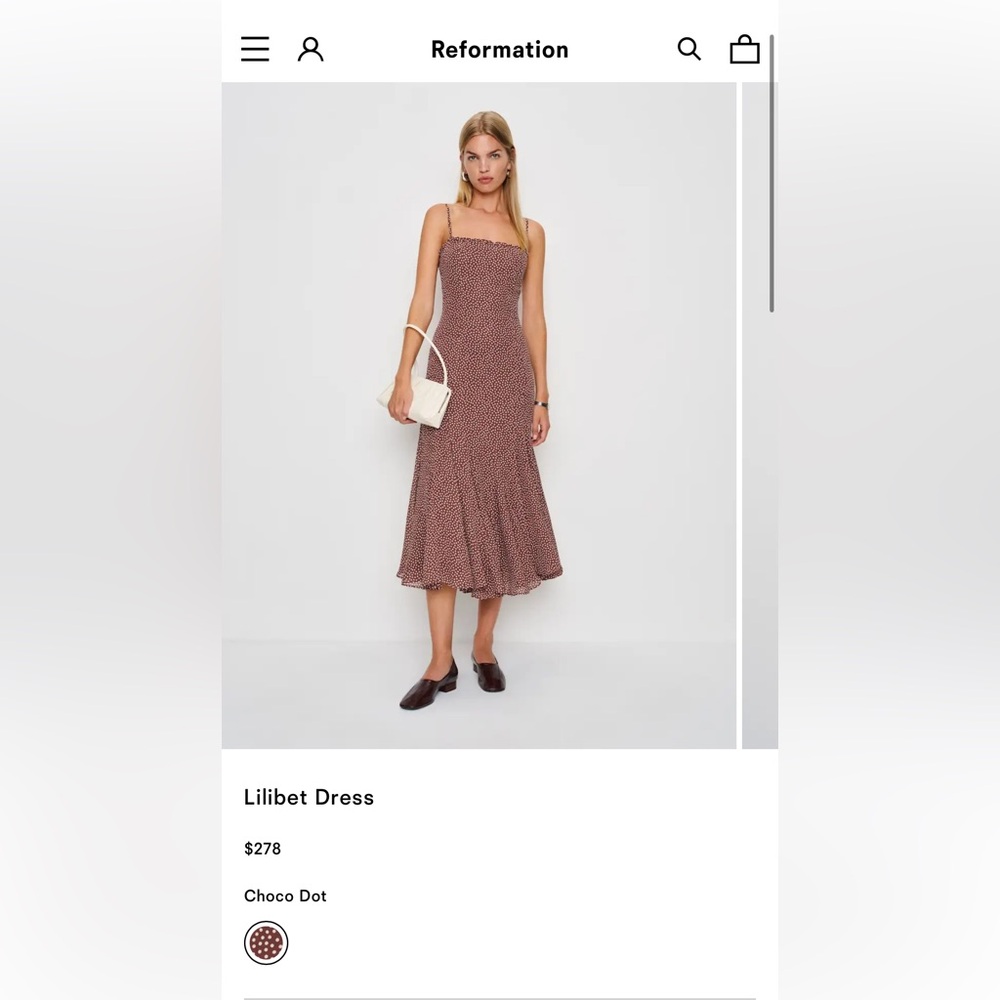 Reformation Brown Patterned Midi Dress - Picture 7 of 10